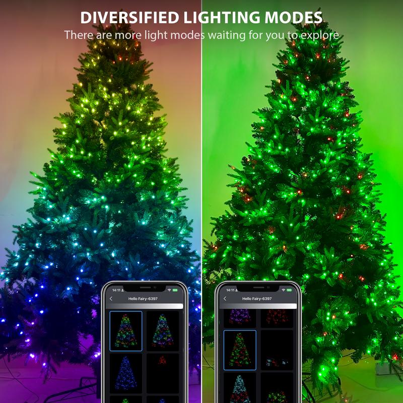 6FT Pre-lit Artificial Christmas tree with LED lights,sync with music,metal base stand for home,office,party,xmas decoration