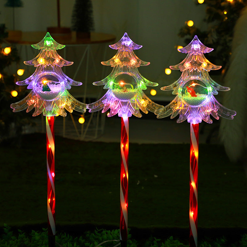 New 1-To-5 Solar-Powered Waterproof Christmas Tree Ground Stake Lights ¨C Perfect for Outdoor Patio and Lawn Party Decor