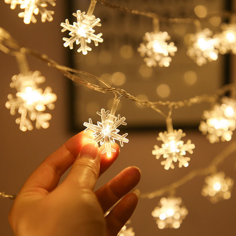 Quntis Luzes de Natal em Corda de Flocos de Neve com 80 LEDs e Controle Remoto, Alimentadas a Bateria, IP66 à Prova d'Água ¨C 8 Modos para Decoração de Natal e Feriados