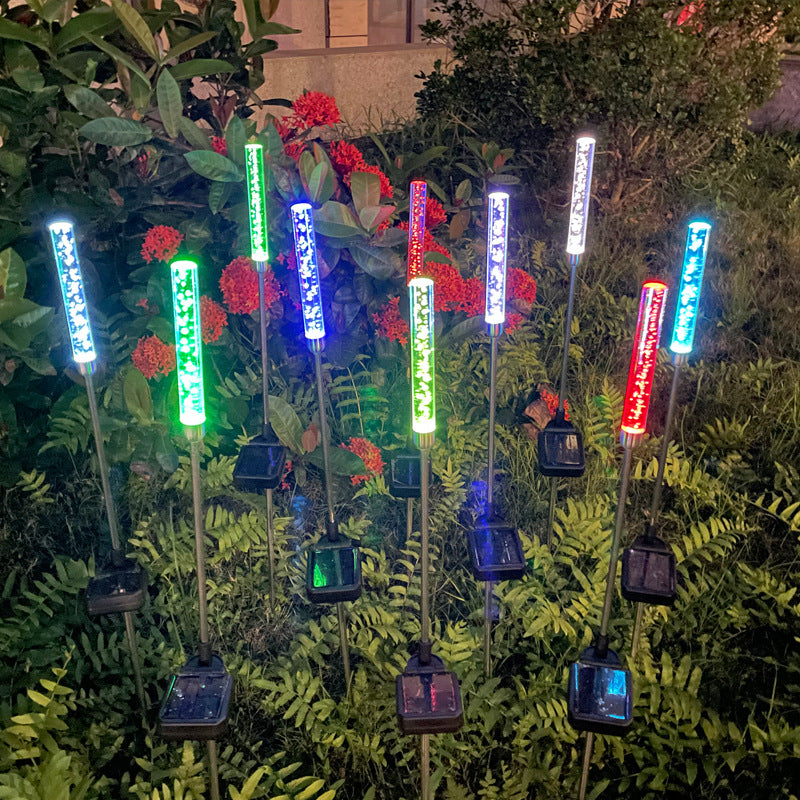 Quntis Luzes de Coluna de Bolhas que Mudam de Cor Solar ¨C Luzes de Estaca à Prova de Água para Jardim, Pátio e Decoração de Férias