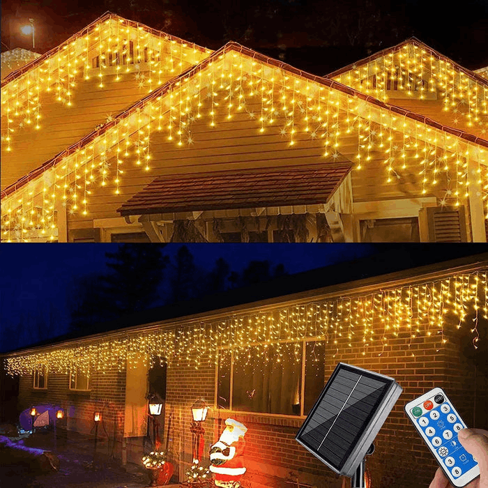 Quntis 164FT Waterproof Xmas Curtain Lights – IP44, 0.6m Drops for Garden, Patio & Event Decor