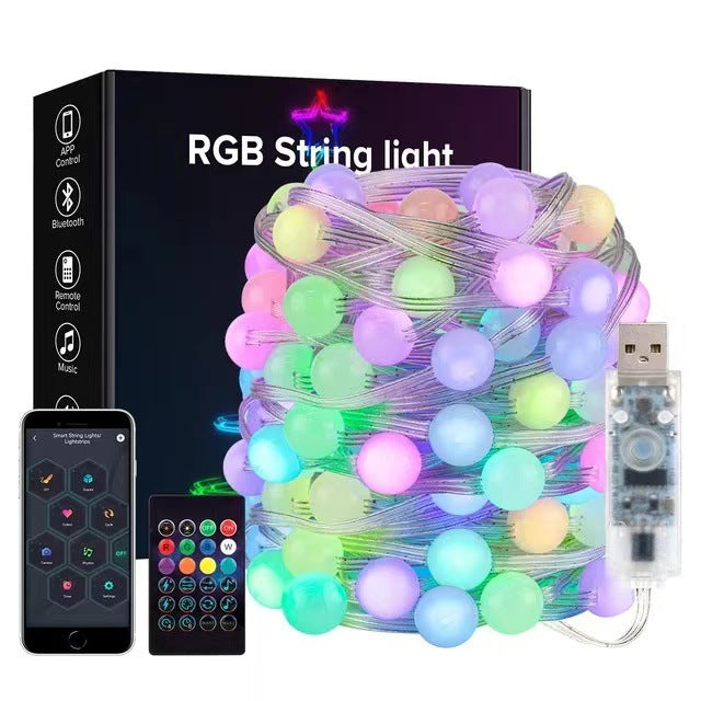 Quntis IP68 RGB ग्लोब स्ट्रिंग लाइट्स, वॉटरप्रूफ आउटडोर पिक्सेल-नियंत्रित लाइट्स ब्लूटूथ ऐप के साथ ¨C क्रिसमस, छुट्टियों और कैंपिंग के माहौल के लिए परफेक्ट