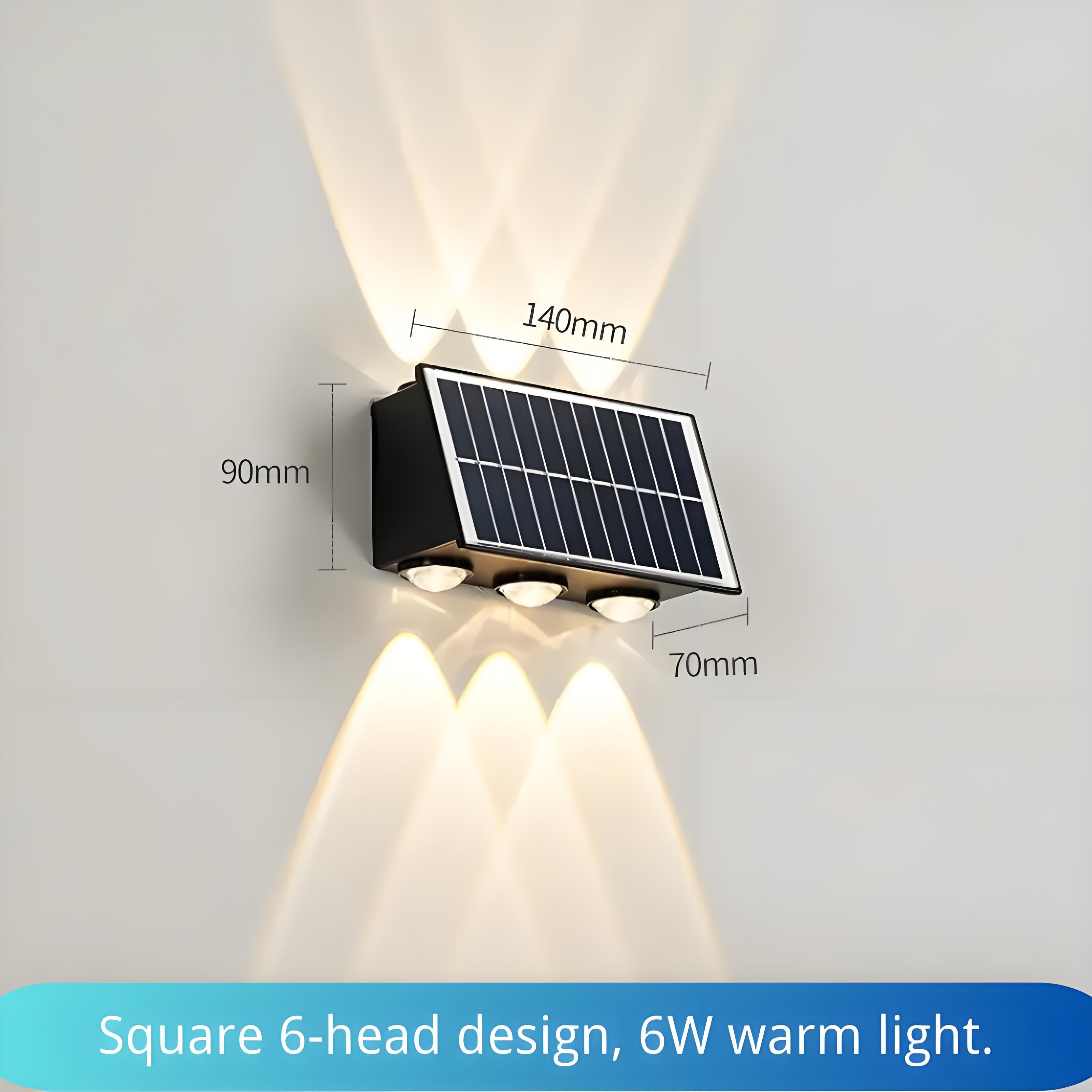 Solar Up & Down Wall Lights ¨C Waterproof Outdoor IP65 Wash Wall Lights for Garden & Courtyard