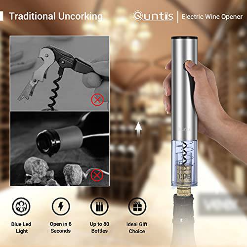 Upgraded-Quntis Electric Corkscrew Wine Bottle Opener with Foil Cutter Rechargeable - quntis-service
