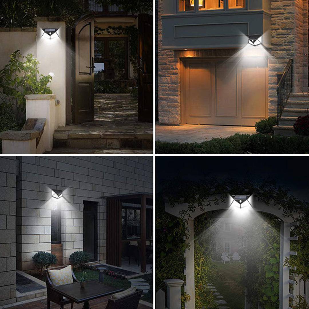 Illumination 100 LEDs Outdoor Solar Wall Lights,Waterproof Solar Sensor Motion Light - quntis-service