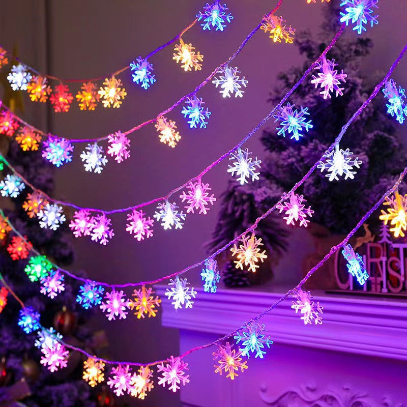 Quntis Luzes de Natal em Corda de Flocos de Neve com 80 LEDs e Controle Remoto, Alimentadas a Bateria, IP66 à Prova d'Água ¨C 8 Modos para Decoração de Natal e Feriados