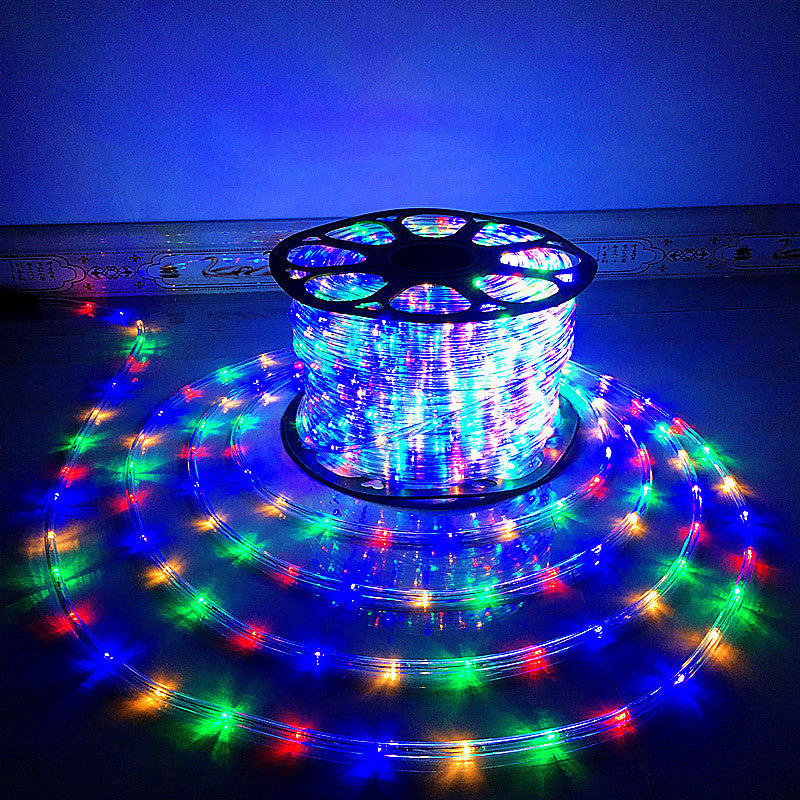 LED Rainbow Neon Strip Lights – Flexible Colorful Outdoor Fairy Lights, 7-Color Chasing Lights for Garden & Yard Decor