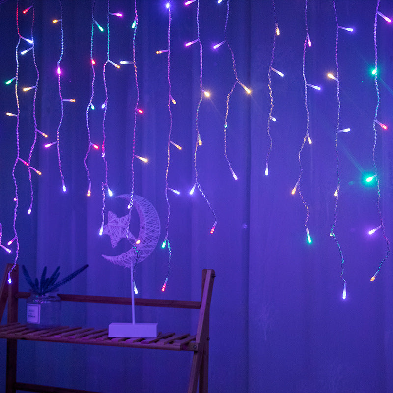 Quntis Luzes de Gelo LED à Prova de Água IP43 Plug-in ¨C Luzes de Cordão Estreladas Multicoloridas para Árvore de Natal e Decoração de Fim de Ano