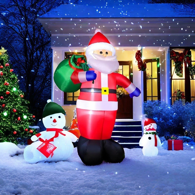 3.6m Santa Claus Navideño Inflable – Decoración Inflable Iluminada con LED y Bolsa de Regalo para Exhibición Exterior en las Fiestas