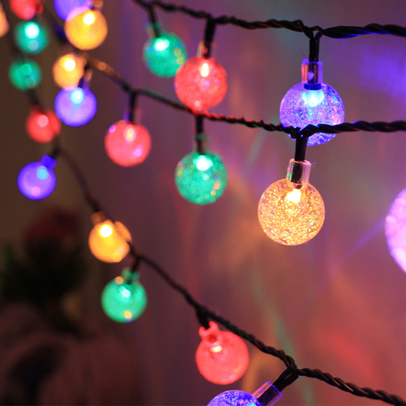 Quntis IP42 Solar-Powered 2.5cm Bubble Globe String Lights with Remote, Outdoor LED Multi-Color Garden Patio Balcony Decoration ¨C Perfect for Christmas & Holiday Decor