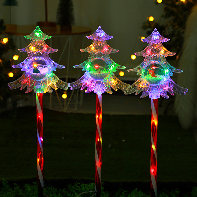 New 1-To-5 Solar-Powered Waterproof Christmas Tree Ground Stake Lights – Perfect for Outdoor Patio and Lawn Party Decor