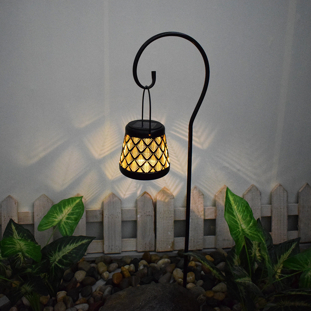 IP55 New European Style Solar Garden Lantern ¨C Hollow Iron Outdoor Yard & Patio Decor Light