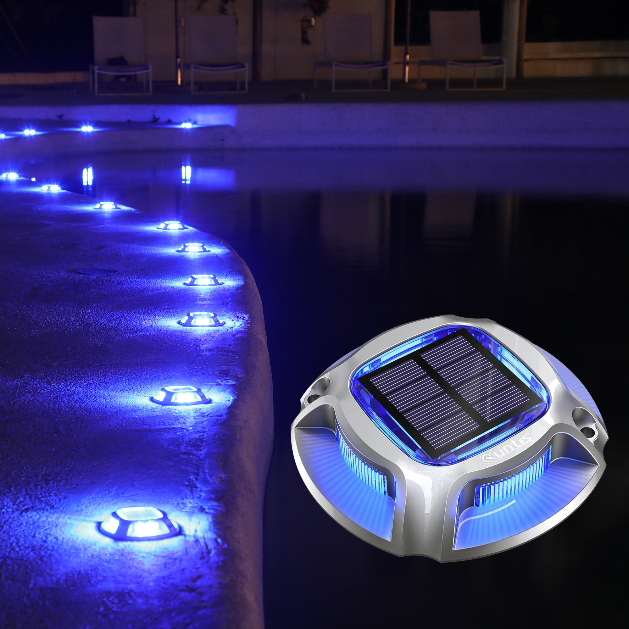 Solar Deck Lights 2 Colors in 1 Design for Decorative Illumination