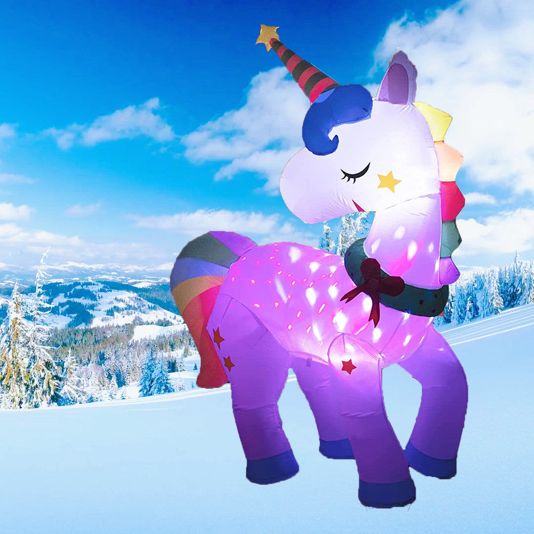 Inflatable Christmas Unicorn – Waterproof LED Garden & Yard Decoration