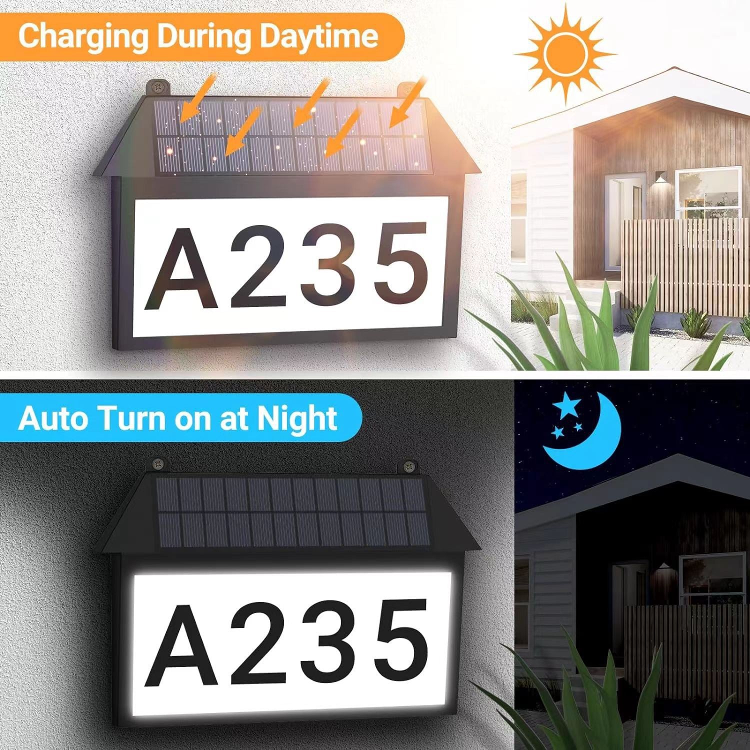 Solar House Number Lights ¨C Waterproof LED Outdoor Doorplate Lighting for Gardens and Patios