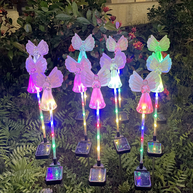 Quntis Luzes de Anjo LED Solar IP65 ¨C Luzes de Estaca de Decoração de Natal à Prova de Água para Decoração de Jardim e Relvado de Férias