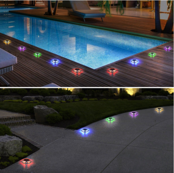 Solar Deck Lights ¨C RGB Waterproof IP68 Outdoor LED Lights for Pathways & Garden