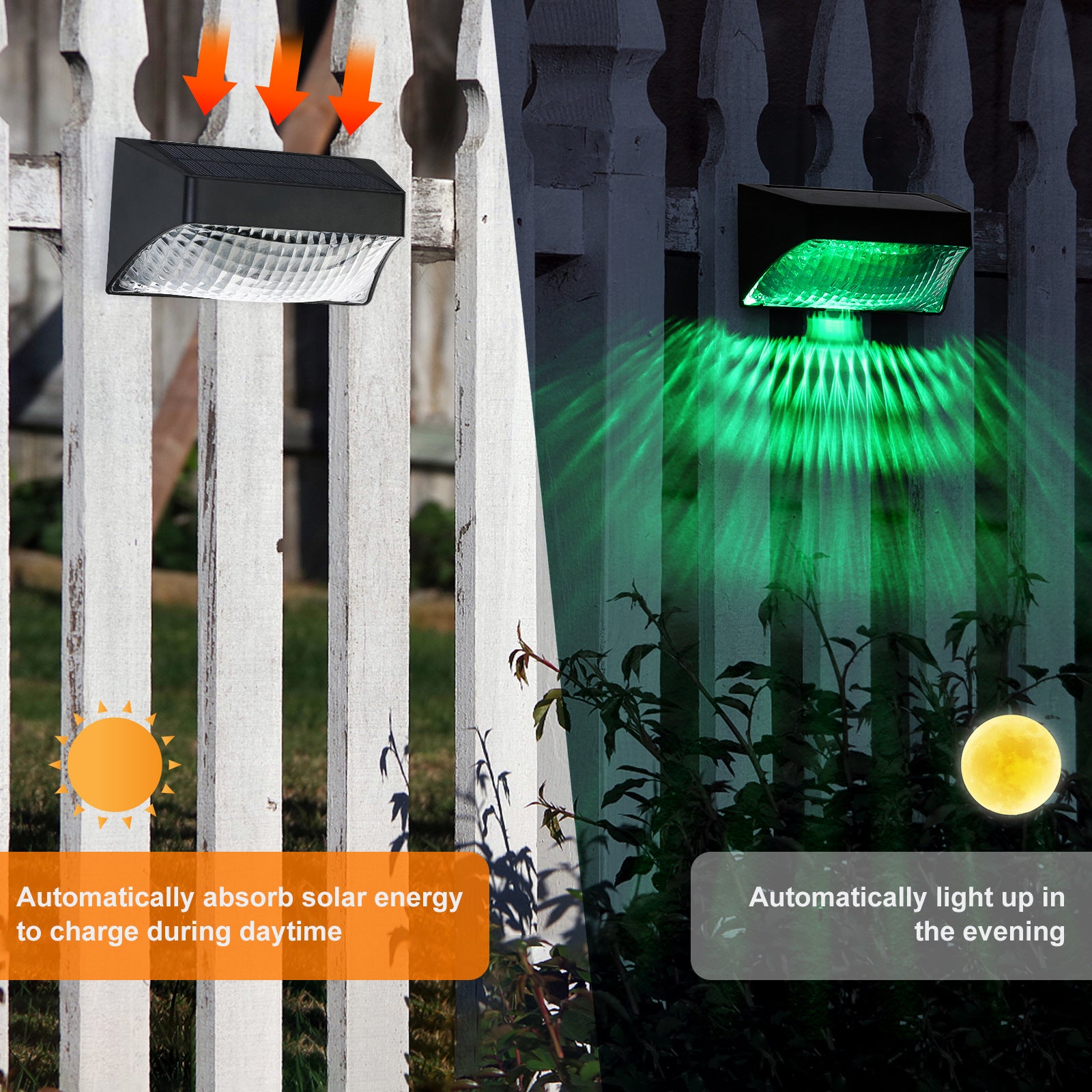 Solar Nordic Outdoor Garden Lights ¨C Waterproof RGB Wall Lights for Railings & Pathways