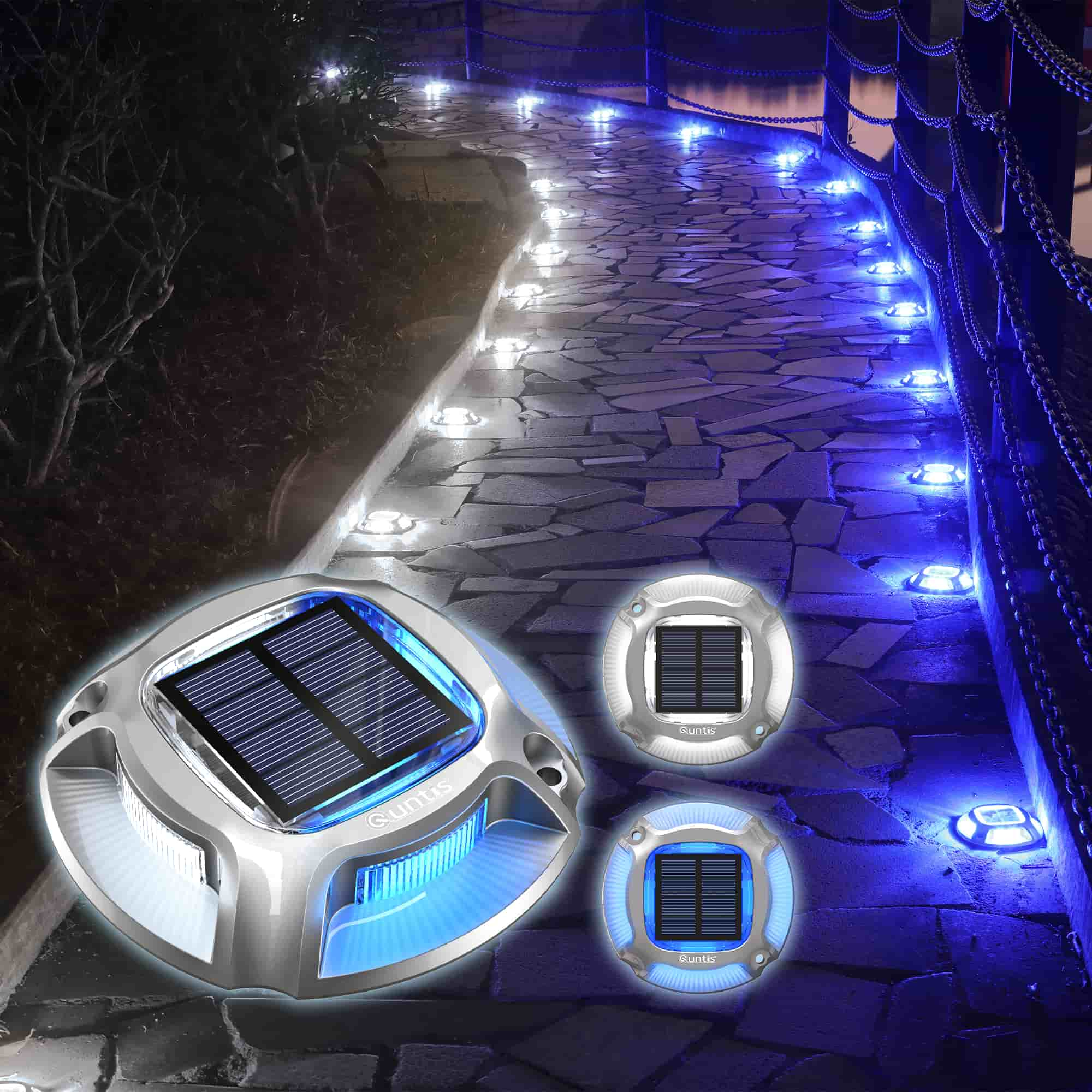 Solar Deck Lights 2 Colors in 1 Design for Decorative Illumination