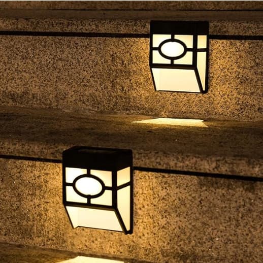 Luces Solares Exteriores, Luces Solares Decorativas LED para Cercas en 2 Modos Impermeables, Luces Solares para Terraza, Cerca, Patio, Jardín, Sendero, Puerta Principal, Blanco Cálido/Cambio de Multicolor