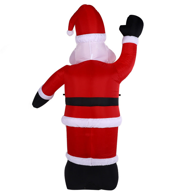 2.4m Waving Inflatable Santa – LED Lighted Christmas Greeting Decoration