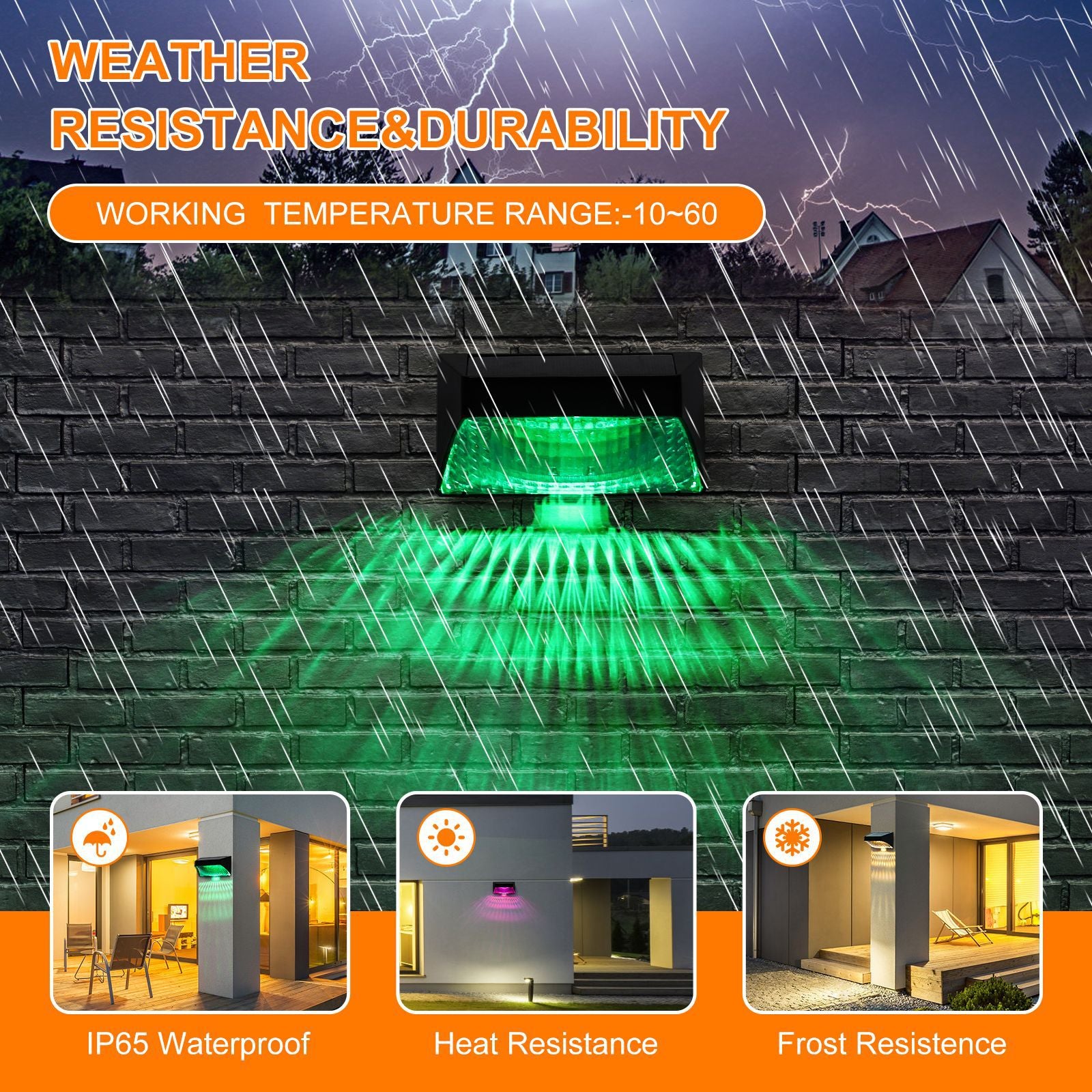 Solar Nordic Outdoor Garden Lights ¨C Waterproof RGB Wall Lights for Railings & Pathways