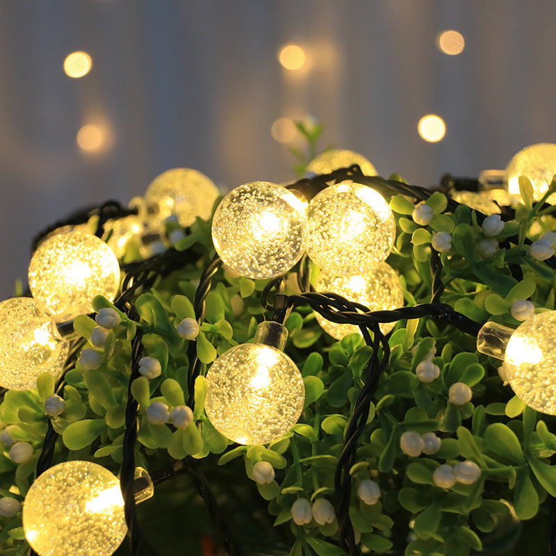 Quntis IP42 Solar-Powered 2.5cm Bubble Globe String Lights with Remote, Outdoor LED Multi-Color Garden Patio Balcony Decoration ¨C Perfect for Christmas & Holiday Decor