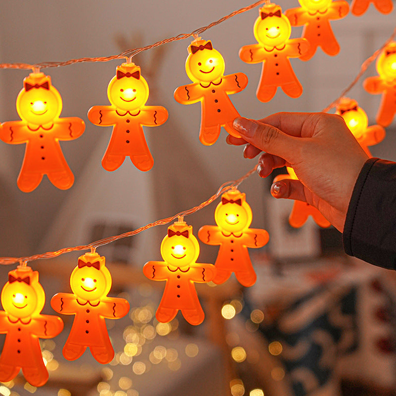 Quntis Christmas LED Gingerbread Man Lights ¨C Battery Operated Cartoon Holiday Lights for Indoor Xmas & New Year Decor