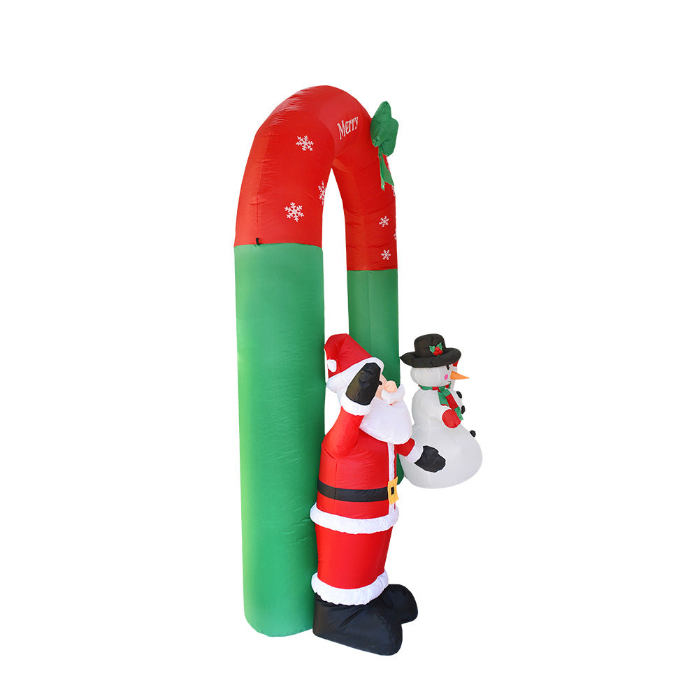 2.4m Inflatable Christmas Archway – Santa & Snowman Yard Decoration with 3 LED Lights