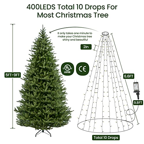 6.6FT x 10 Lines 400 Diamond LED Christmas Tree Lights - quntis-service