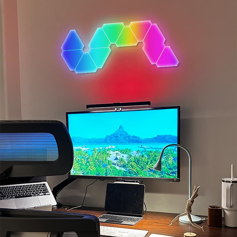 RGB Monitor Light Bar ＆ Triangle Light Panels Bundle
