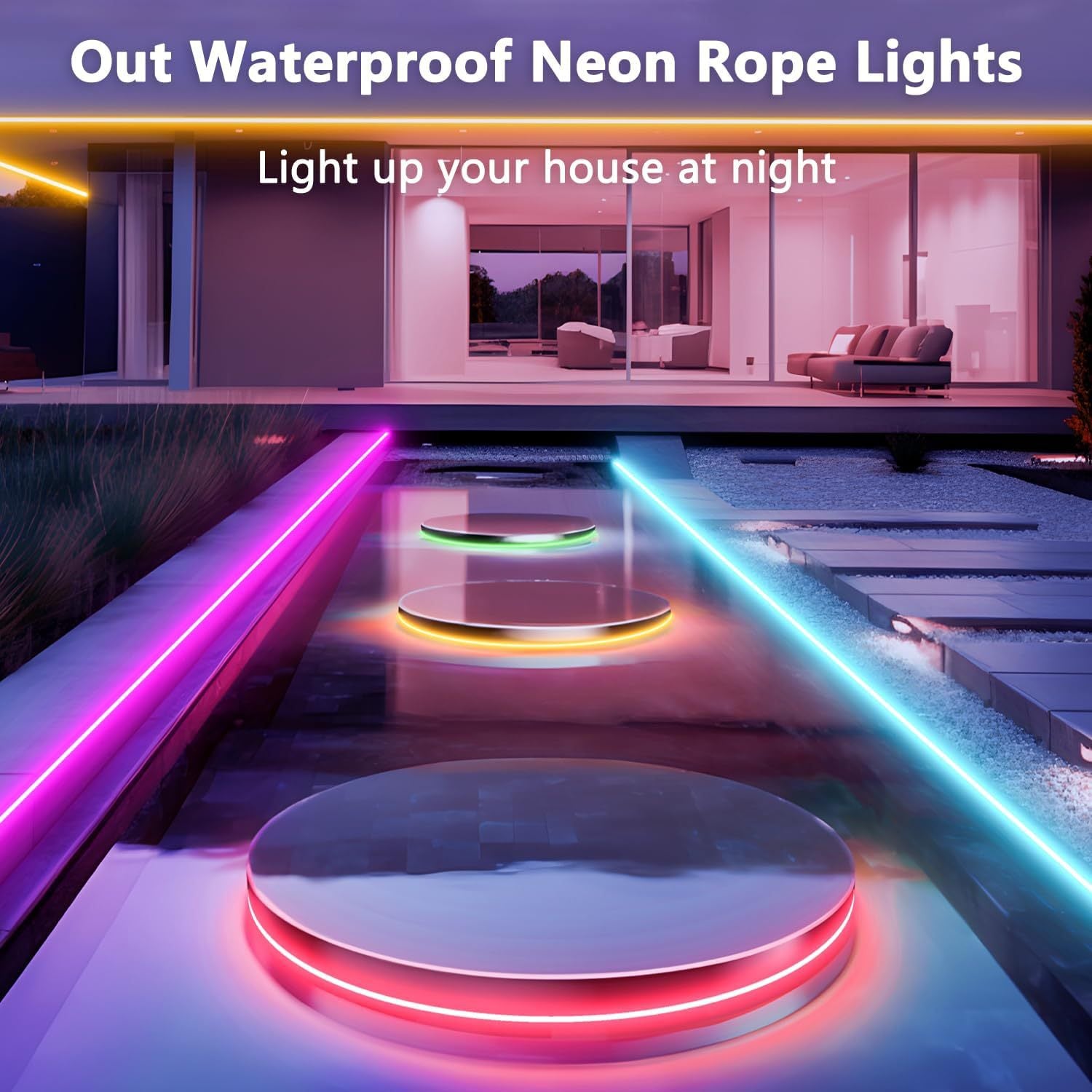 Waterproof LED Neon Strip Lights – Low Voltage Smart Bluetooth APP Music Control Light Kit