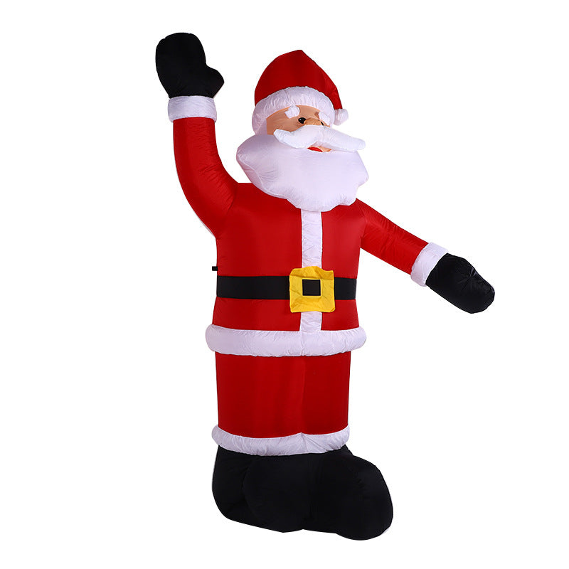 2.4m Waving Inflatable Santa – LED Lighted Christmas Greeting Decoration