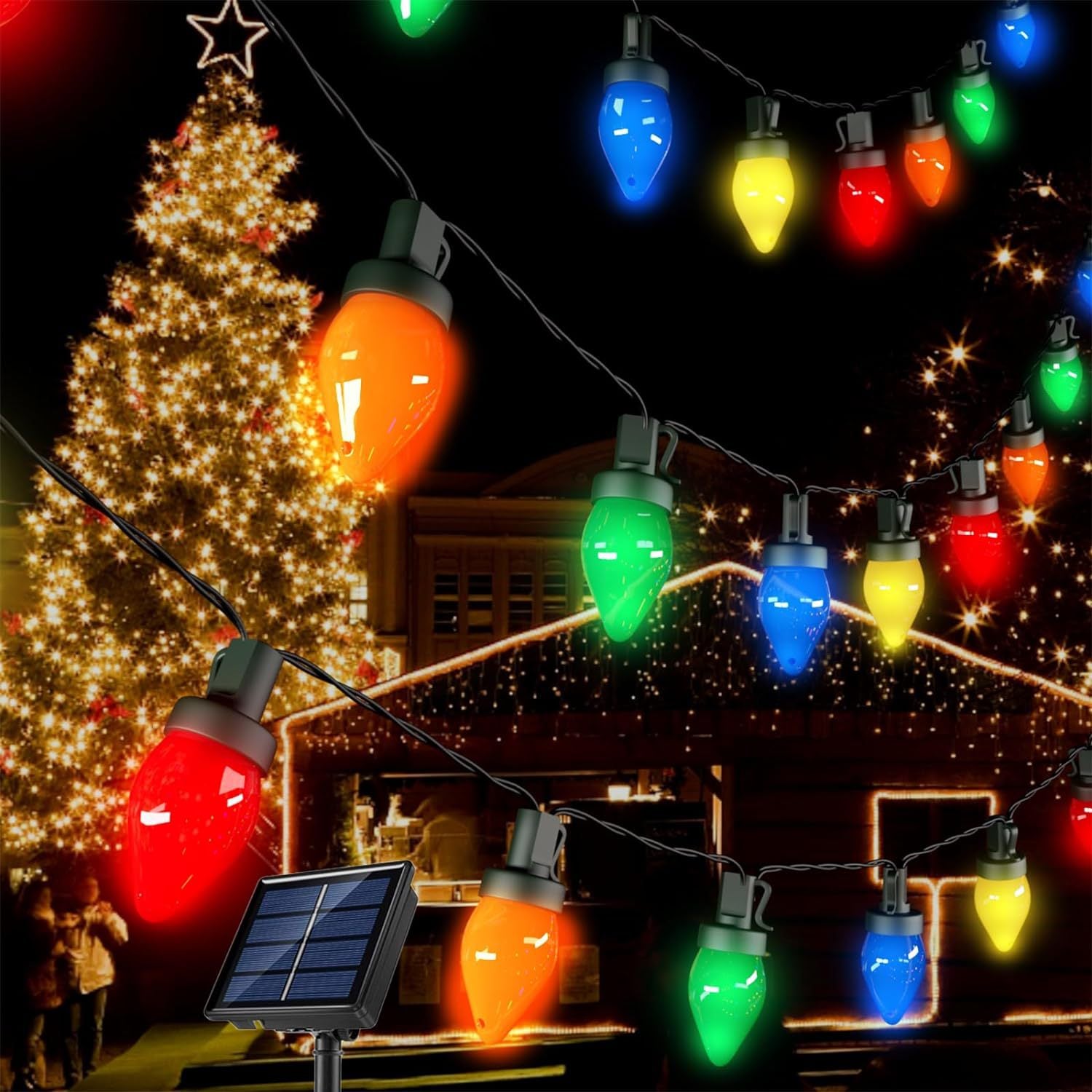 Quntis Neue Solar-Stringlichter 8 Modelle – Wasserdichte Erdbeer-Glühbirnenlichter für Garten, Terrasse und Weihnachtsdekoration, perfekt für Camping und festliche Atmosphäre