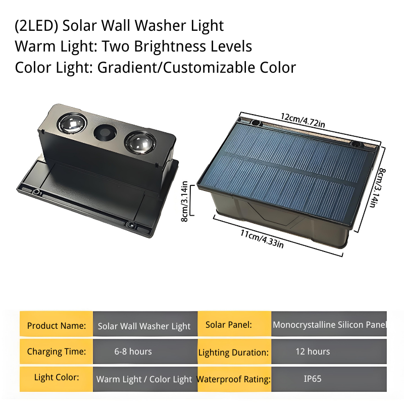 Solar Wall Lights for Outdoor Garden, Patio, and Balcony ¨C Waterproof Solar Wall Wash Lights