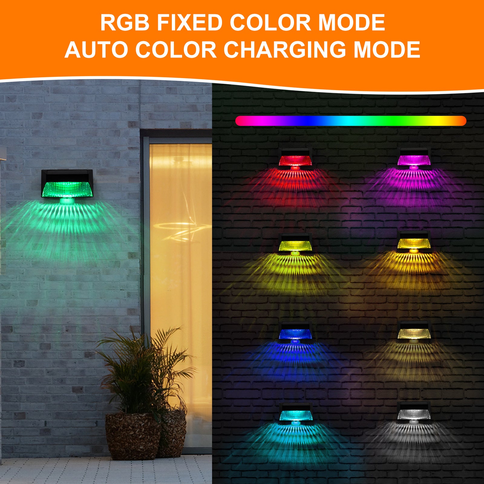 Solar Nordic Outdoor Garden Lights ¨C Waterproof RGB Wall Lights for Railings & Pathways