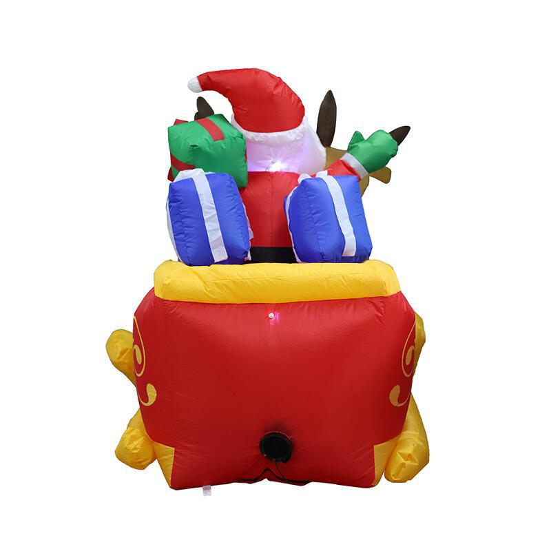 Inflatable Christmas Yard Decoration – Santa with Sleigh Pulled by Two Reindeer