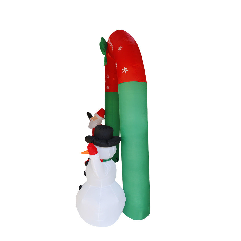 2.4m Inflatable Christmas Archway – Santa & Snowman Yard Decoration with 3 LED Lights