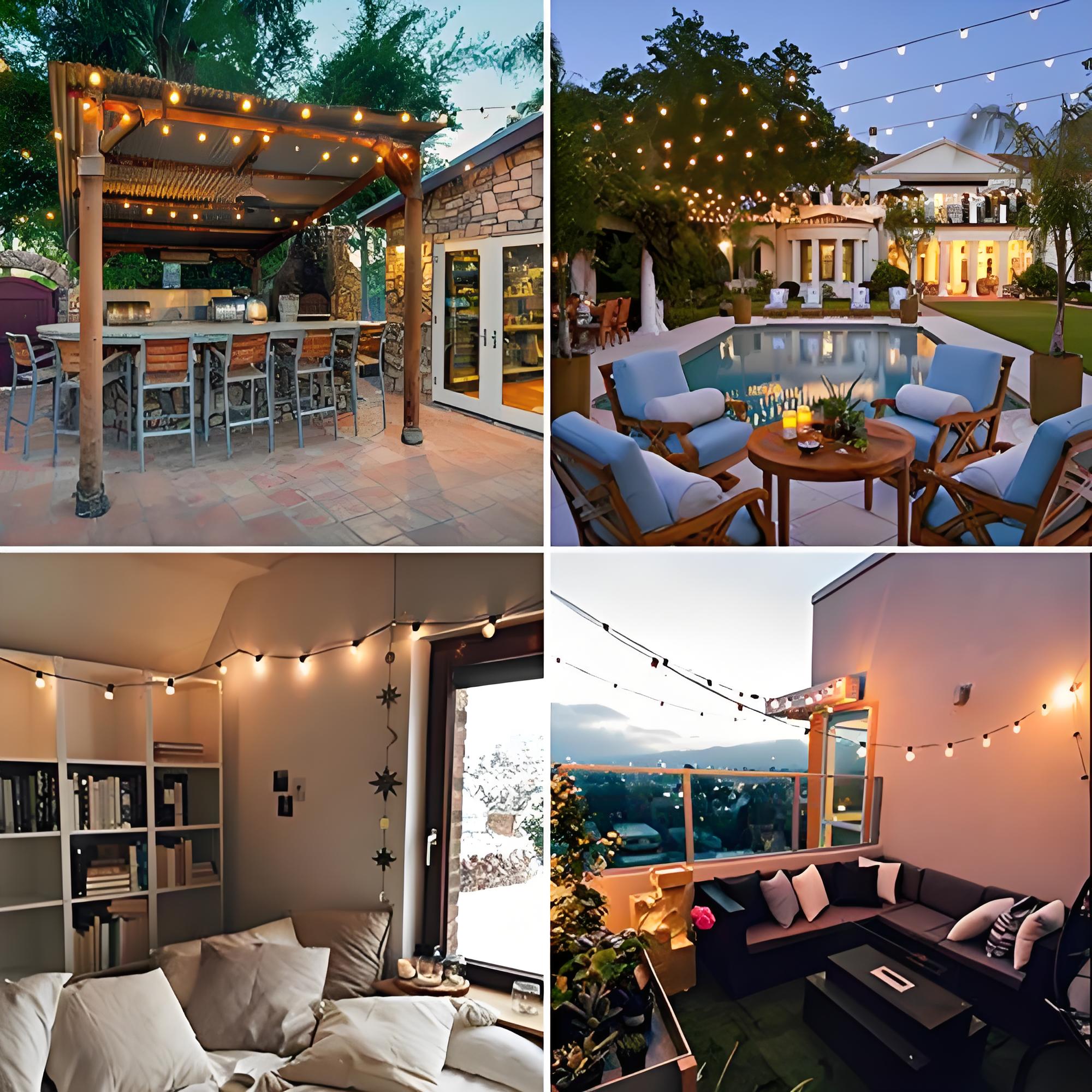 Outdoor String Lights, Connectable 32FT 30+3 Bulbs G40 Globe Led String Lights, IP65 Waterproof Outdoor Patio String Lights Plug in for Backyard Porch Garden Bistro Gazebo Cafe Deck Wedding Party