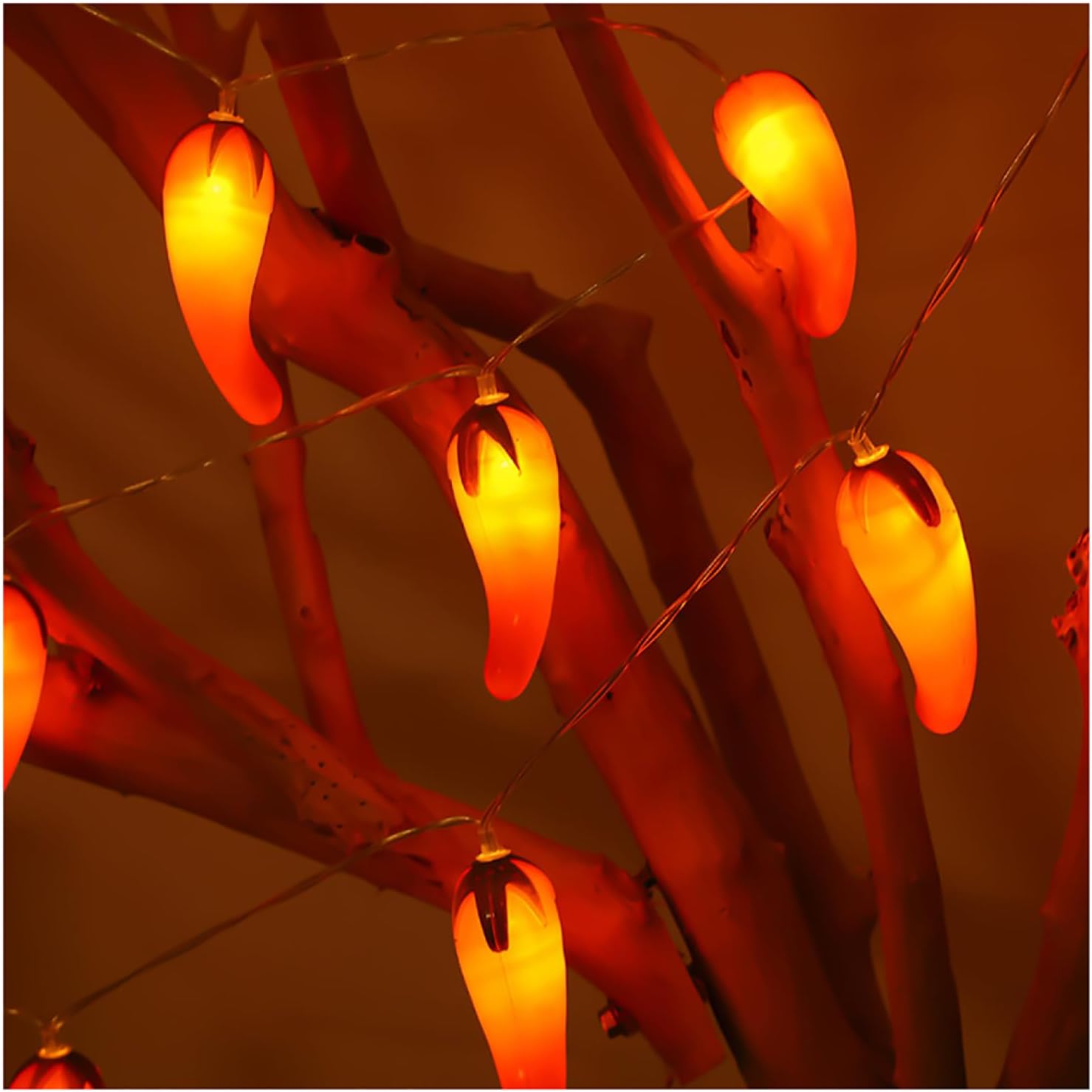 Quntis Luces de Navidad en forma de Pimiento Picante ¨C Luces de Cuerda de Pimiento Rojo para Decoración de Dormitorios y Fiestas de Navidad