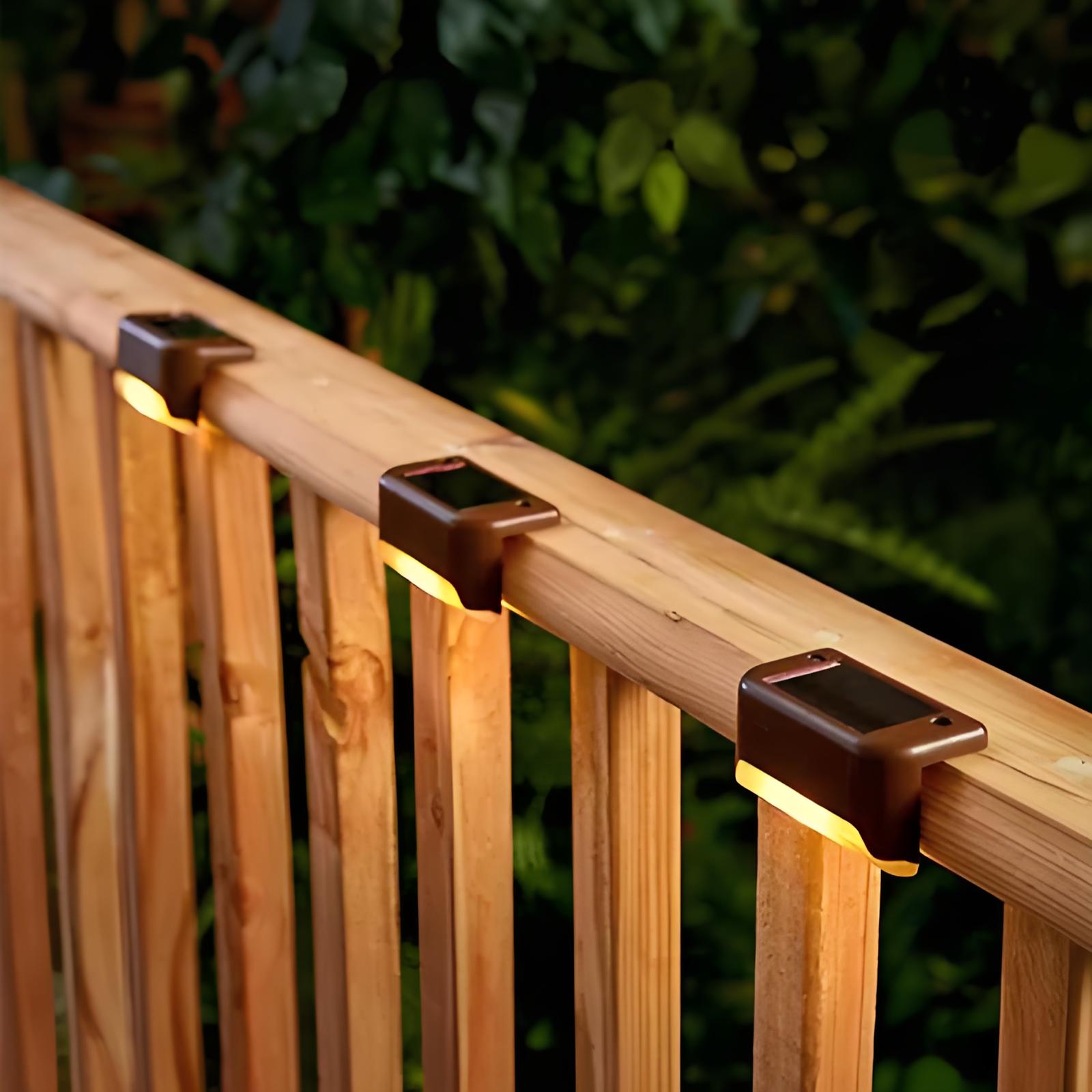 Rail lights for deck Solar Deck Lights Stair Lights Waterproof Garden Landscape Step Deck Lights Balcony Fence Solar Fence Lights