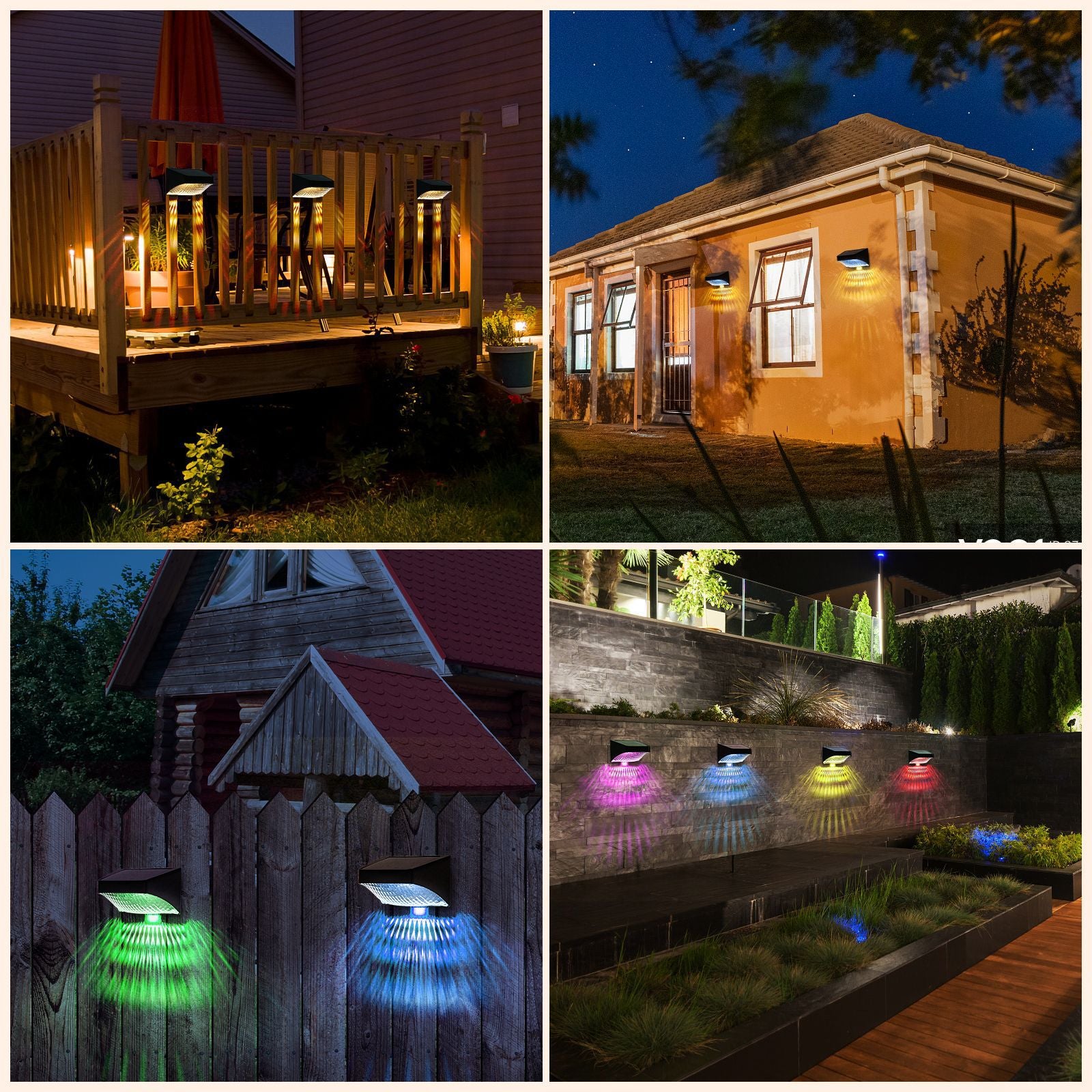 Solar Nordic Outdoor Garden Lights ¨C Waterproof RGB Wall Lights for Railings & Pathways