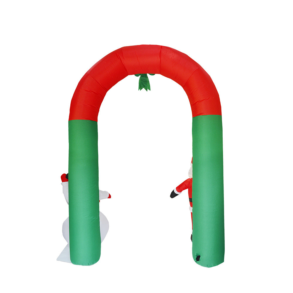 2.4m Inflatable Christmas Archway – Santa & Snowman Yard Decoration with 3 LED Lights