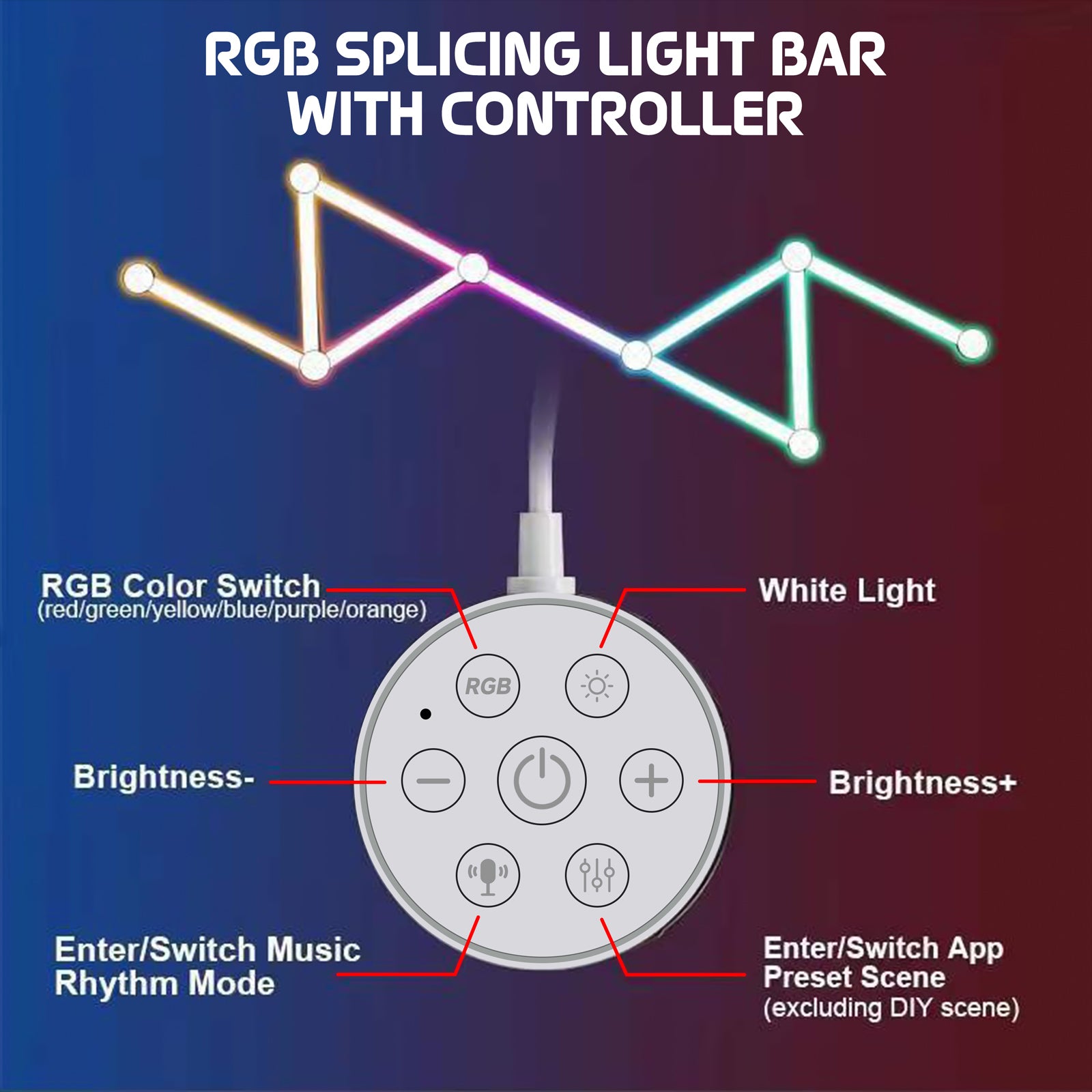 Glide Wall Lights, RGBIC LED Lights, Smart Gaming Lights RGB Light Bar, LED Wall Lights for Bedroom