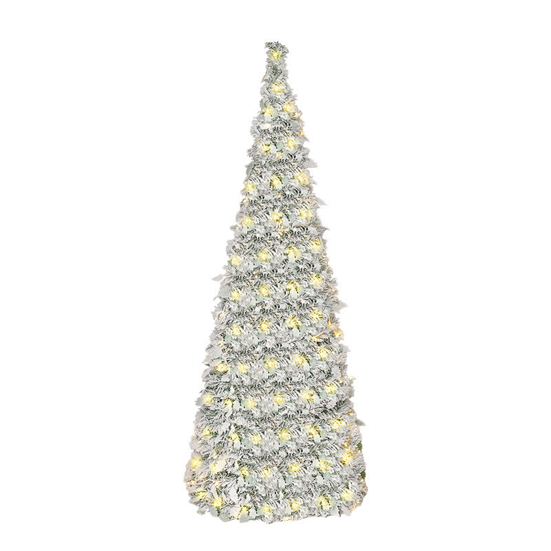 Pre-Lit LED Battery Powered White Christmas Tree – Artificial Xmas Trees 4ft, 5ft, 6ft with Lights, Perfect Holiday Decor