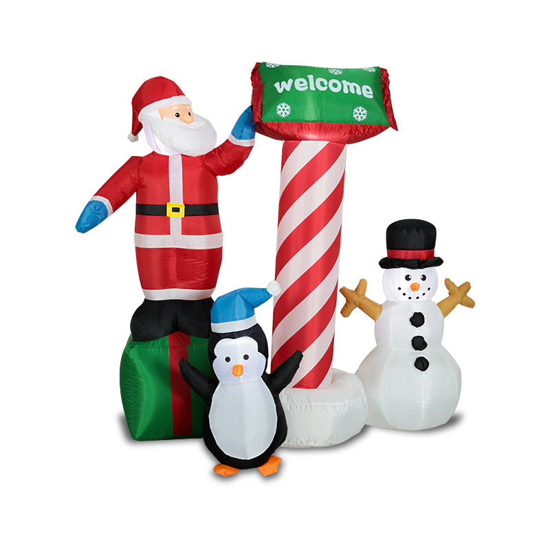 5FT Inflatable Christmas Decoration – Santa with Gifts, Penguin, and Snowman