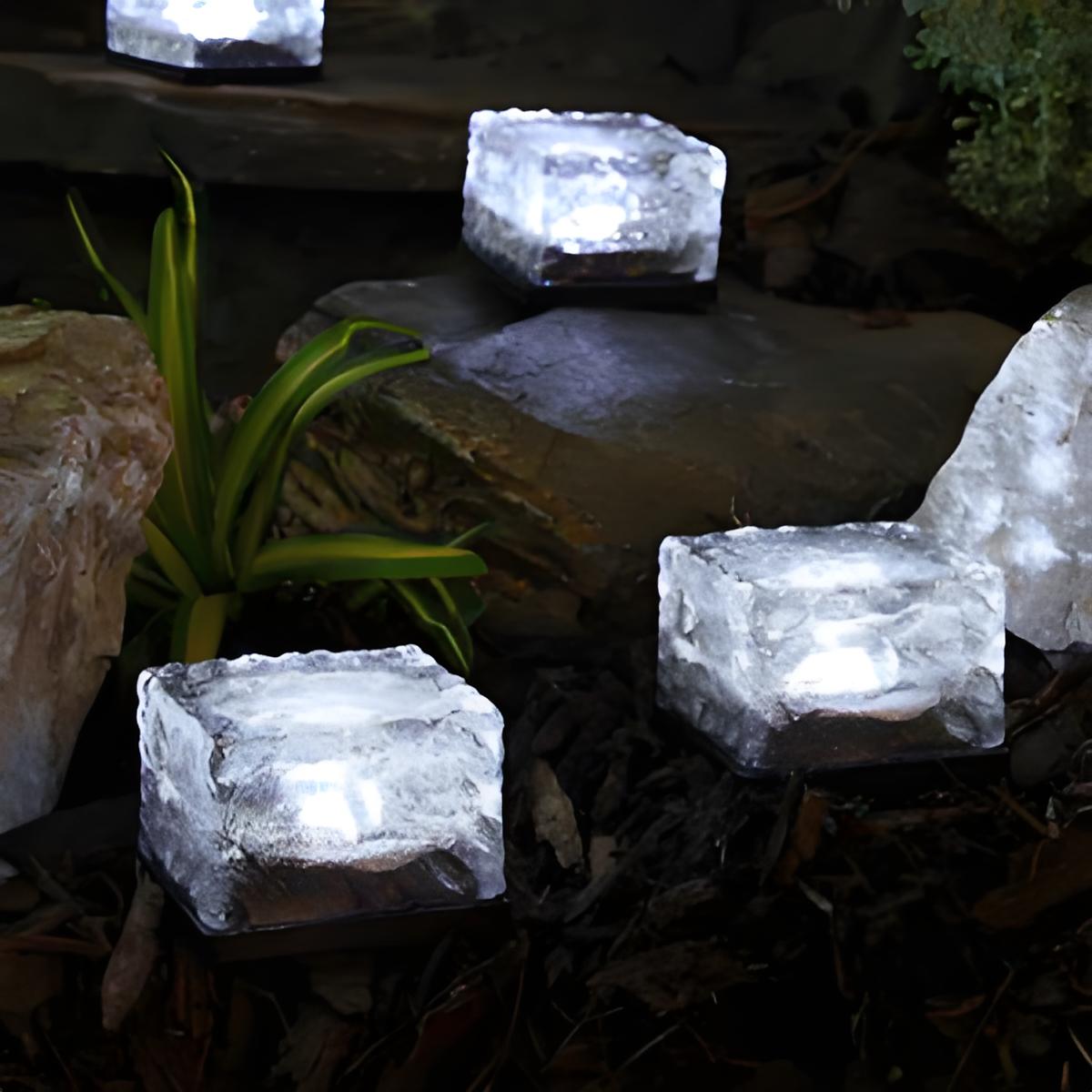 New Solar Crystal Ice Brick Lights ¨C Waterproof Landscape & Garden Ground Lights, Water Drop Design for Balcony & Yard Decor