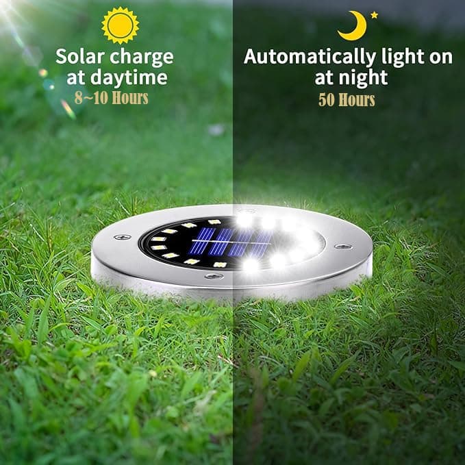 Deck Lights Solar Powered, Solar Deck Lights Outdoor 50 Hours Of Illumination,for Landscape,Walkway,Lawn,Steps Decks,Pathway Yard Stairs Fences,Garden Decorations