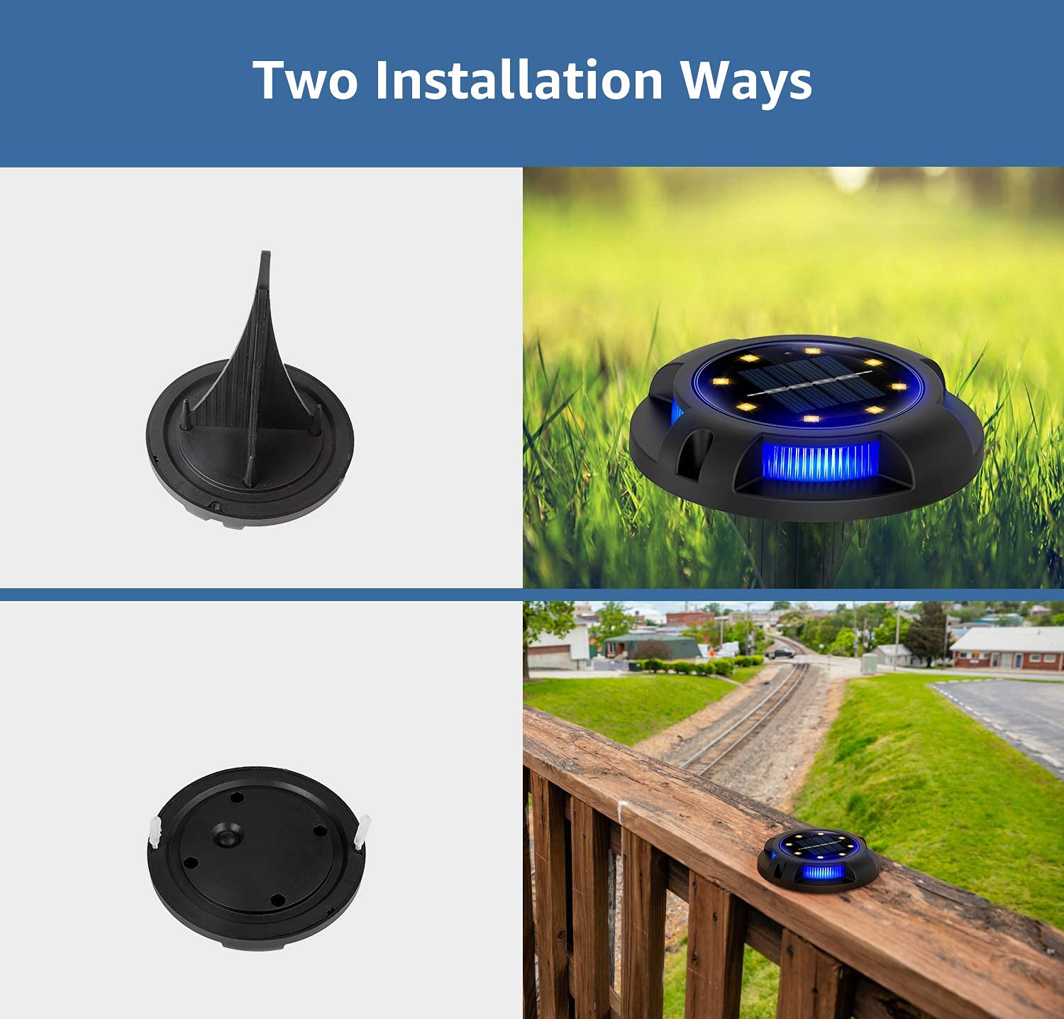 Solar Powered Waterproof In-Ground Outdoor Solar Deck Lights for Garden, Lawn, Pathway, Walkway, Driveway, Landscape,Yard