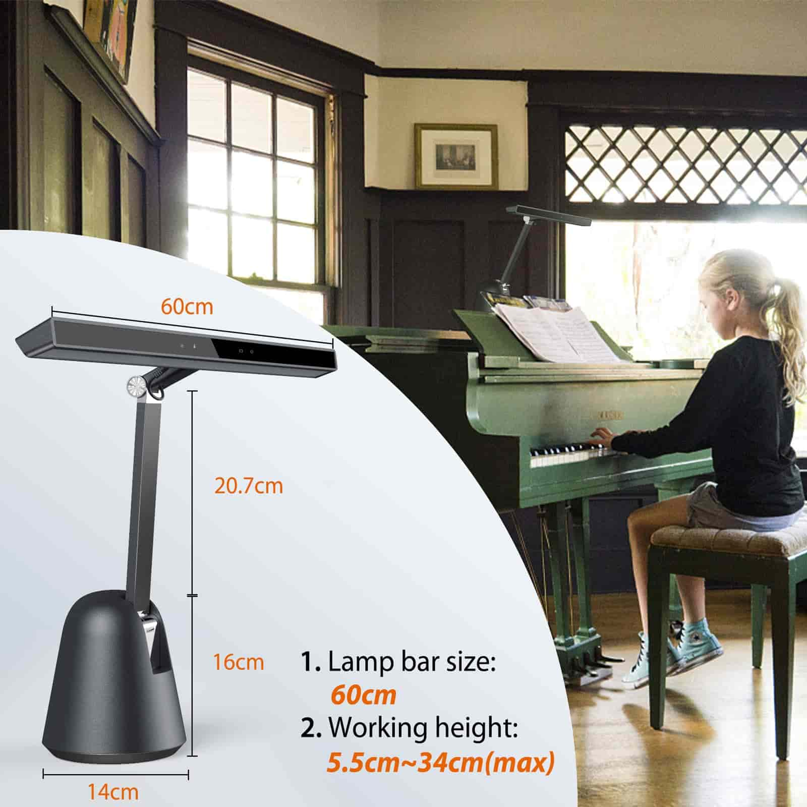 Piano desk shops lamp